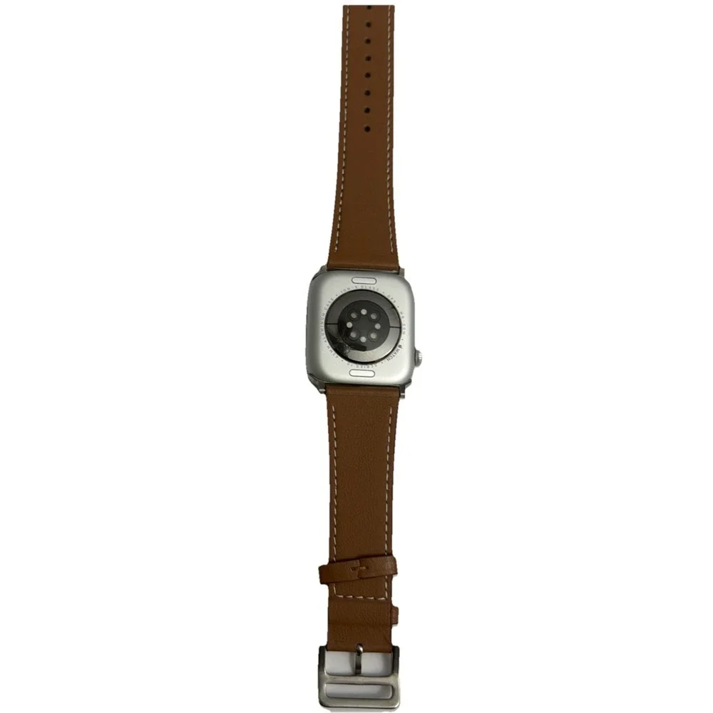 Strap Band Brown Unisex's Leather‎ replacement Band Series 10 iPhone Size 42/45